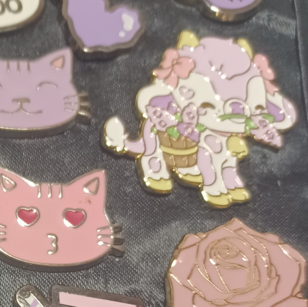 Lavender cow Enamel pin